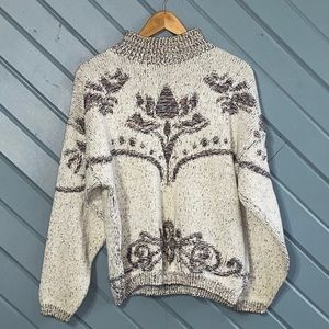 🥳 Vintage 80’s Flyer Flying Sportswear Inc knit mock neck floral sweater